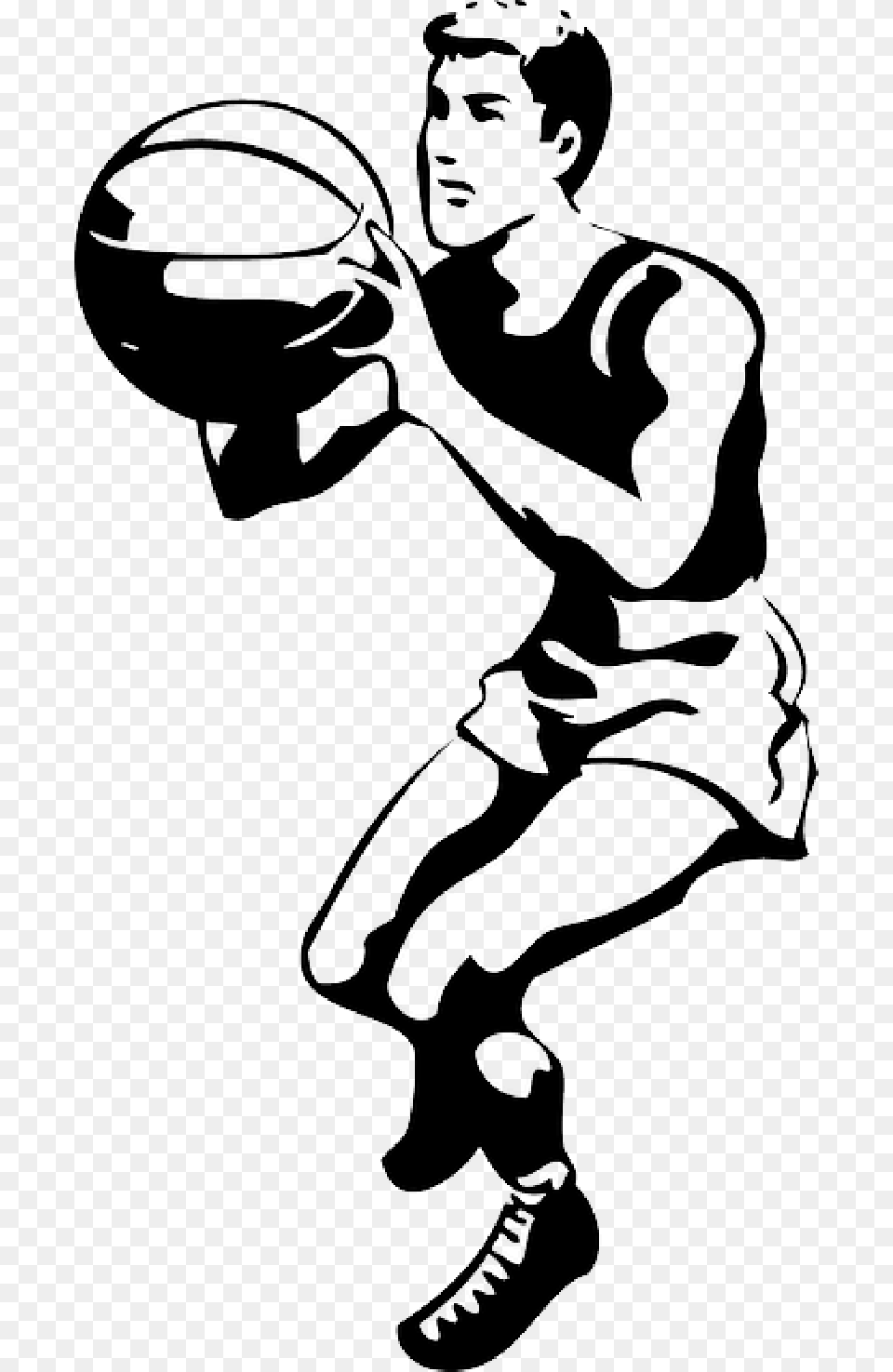 Mb Imagepng Basketball Player Black And White, Stencil, Adult, Male, Man Png Image