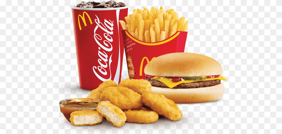 Mc Donalds Coca Cola, Burger, Food, Fries, Cup Png Image