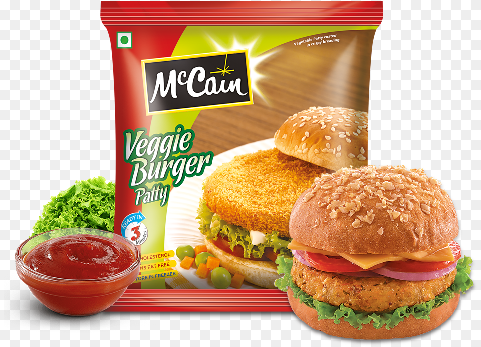 Mccain Frozen Veggie Burgers Patties, Burger, Food, Lunch, Meal Free Png Download