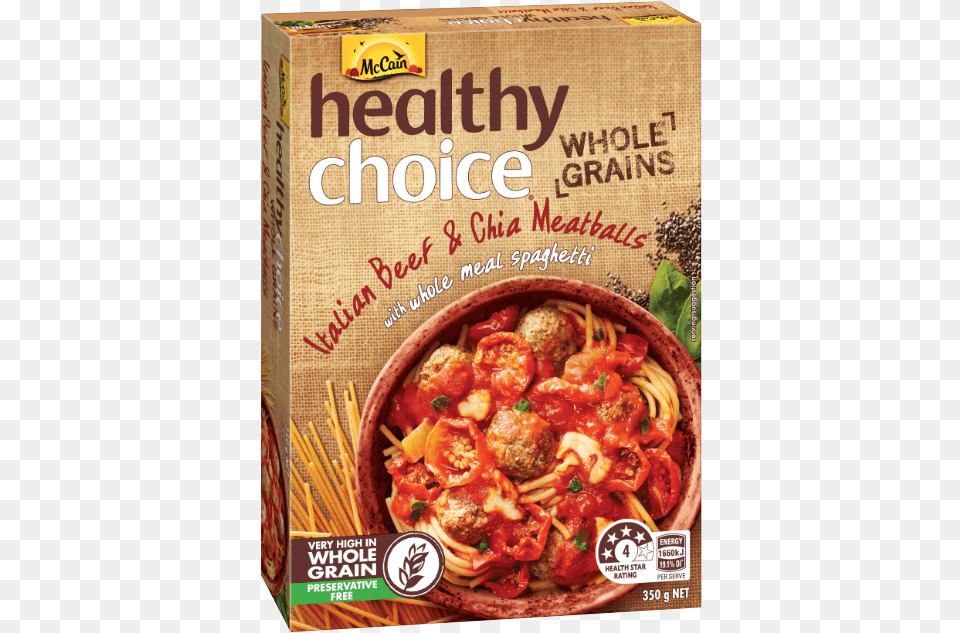 Mccain Healthy Choice Whole Grains Italian Beef, Food, Meat, Pasta, Spaghetti Free Transparent Png