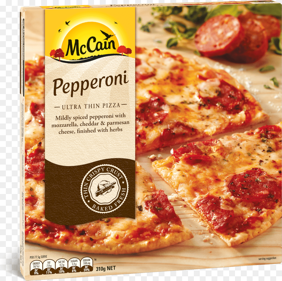 Mccain Thin Crust Pepperoni Pizza Free Png Download