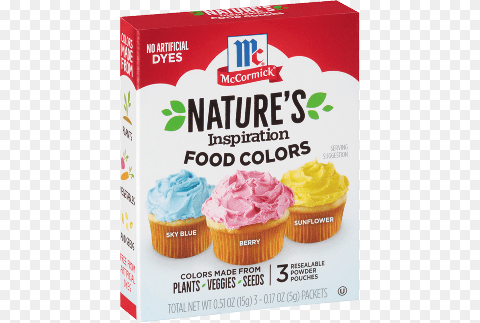 Mccormick Nature S Inspiration Food Colors Mccormick Artificial Color Ingredient, Cake, Cream, Cupcake, Dessert Free Png Download