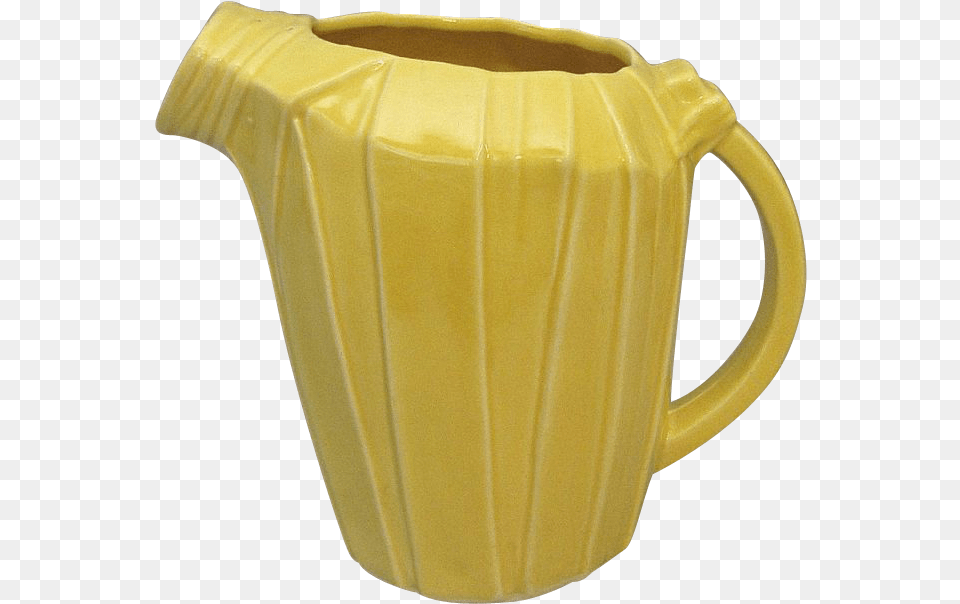 Mccoy Water Pitcher Yellow C1938 Superior Condition From Ceramic, Jug, Water Jug, Cup, Pottery Free Transparent Png