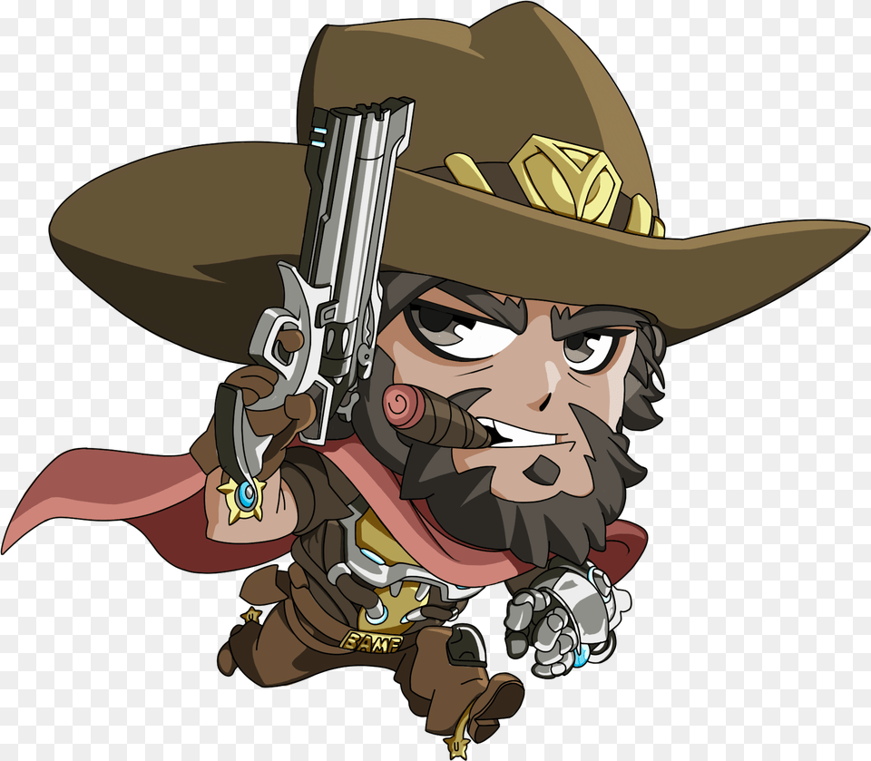 Mccree Cute Spray, Weapon, Clothing, Hat, Firearm Free Transparent Png
