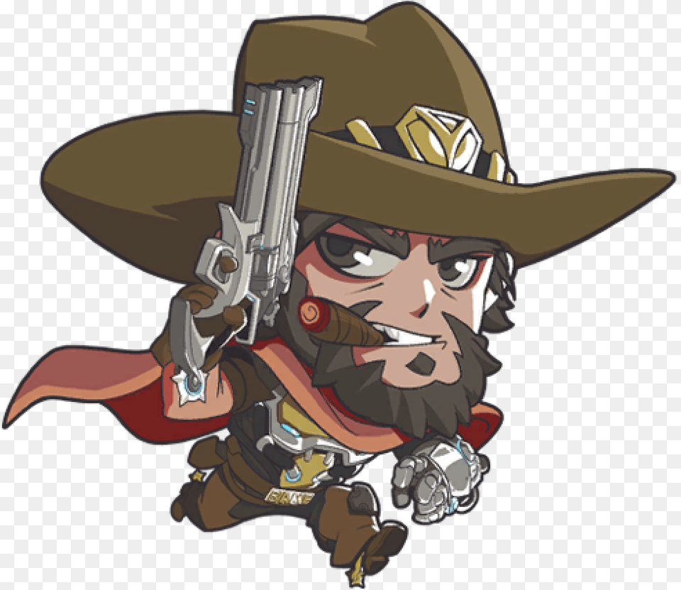 Mccree Cute Spray, Weapon, Clothing, Hat, Firearm Free Png
