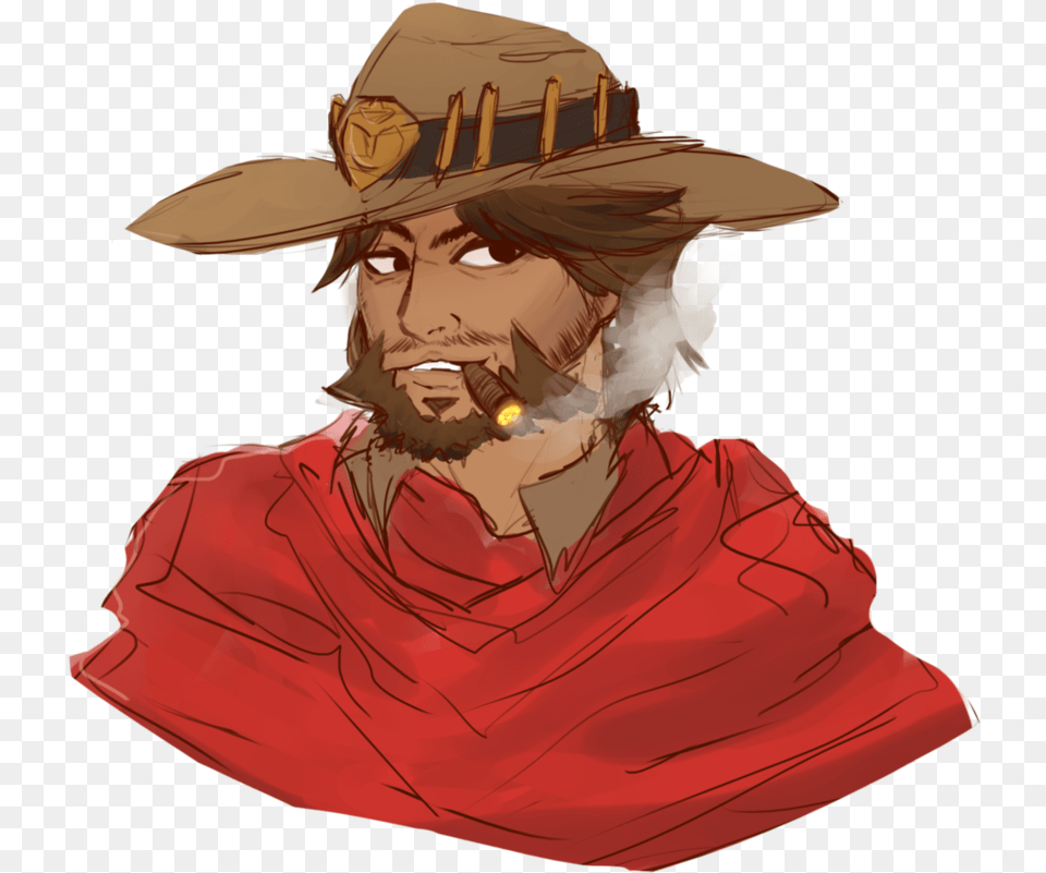 Mccree Hat Illustration, Clothing, Adult, Person, Man Free Transparent Png