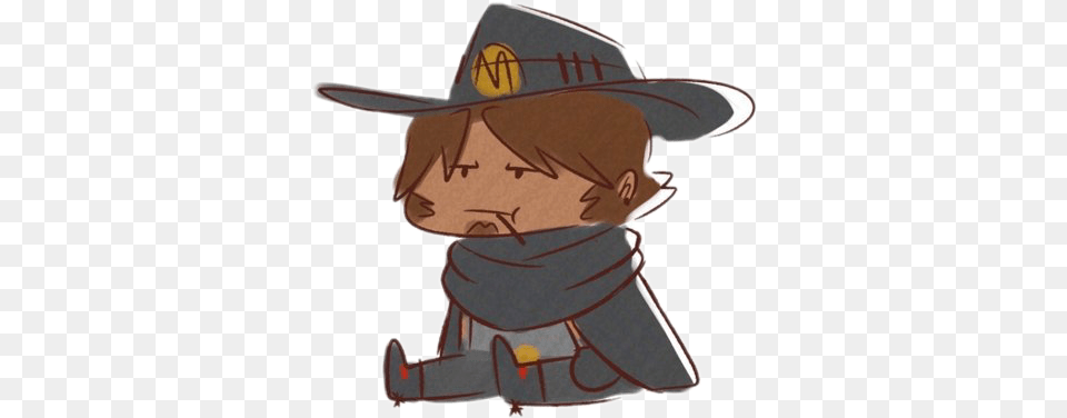 Mccree Jessemccree Overwatch Blackwatch Cartoon, Clothing, Hat, Baby, Person Png Image