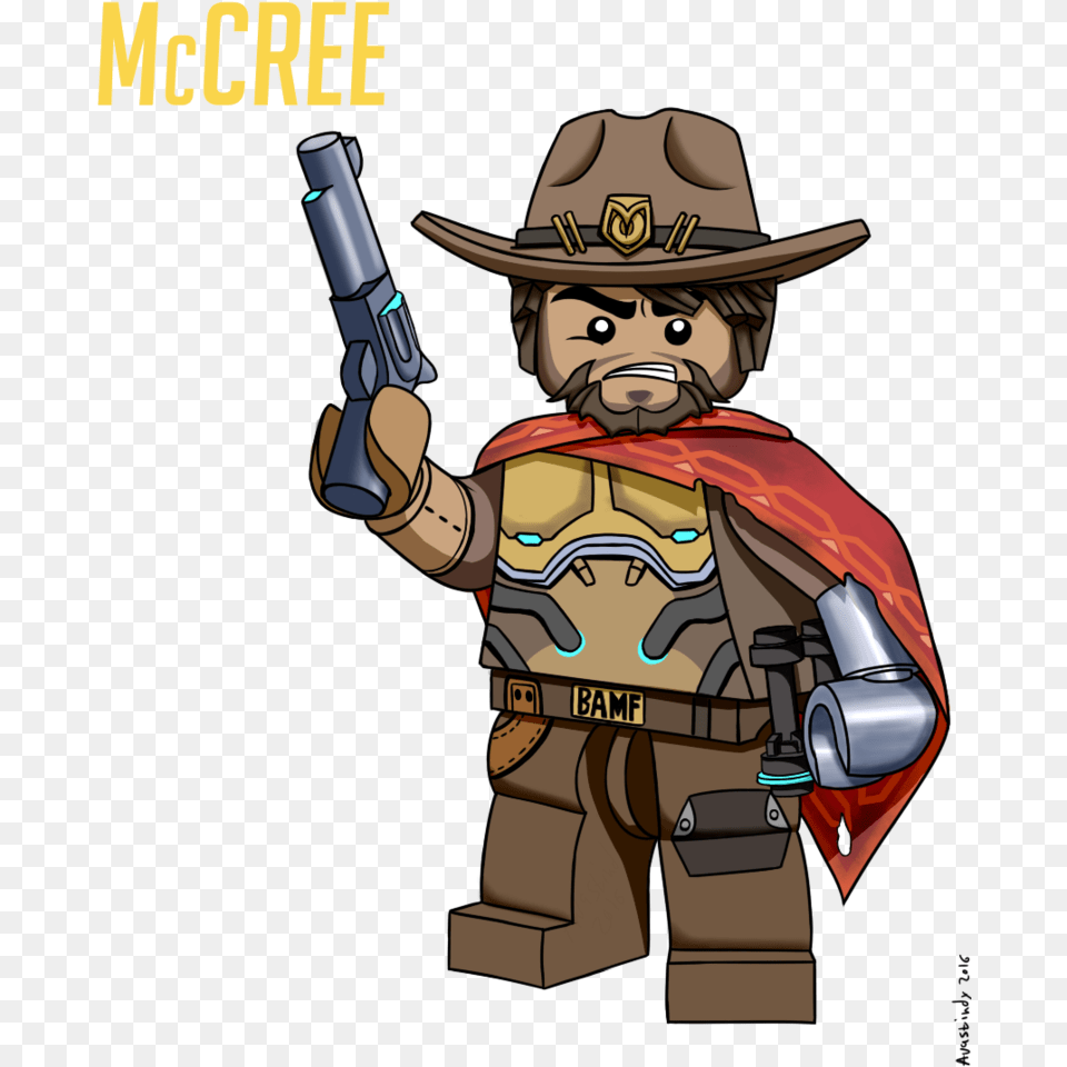Mccree Overwatch Lego Overwatch Jesse Mccree, Weapon, Publication, Handgun, Gun Png Image