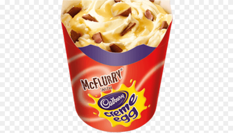 Mcdonald S Australia Cadbury Creme Egg, Cream, Dessert, Food, Frozen Yogurt Png Image