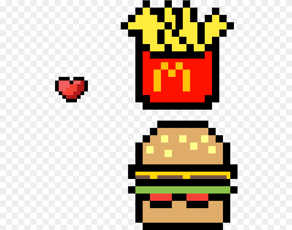 Mcdonalds Burger And Fries Clipart Transparent Pixel Pac Man Free Png Download