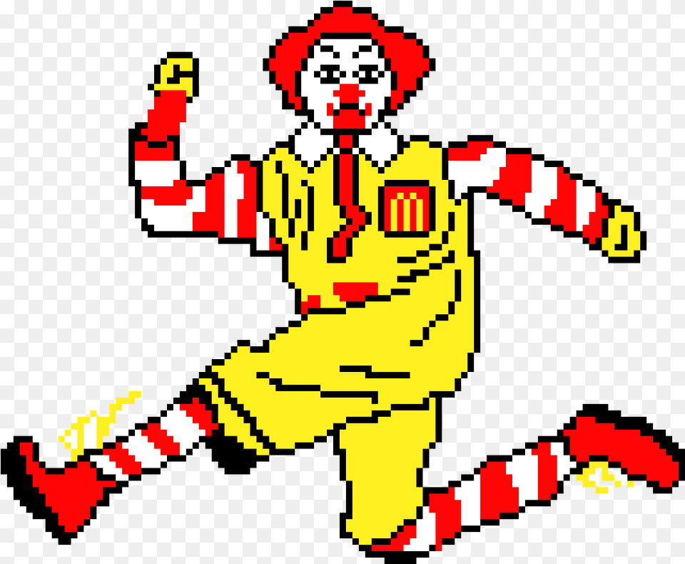 Mcdonalds Clipart Pixel Mcdonald Art Maker Transparent Mcdonald Pixel Art, Performer, Person, Baby, Clown Png Image