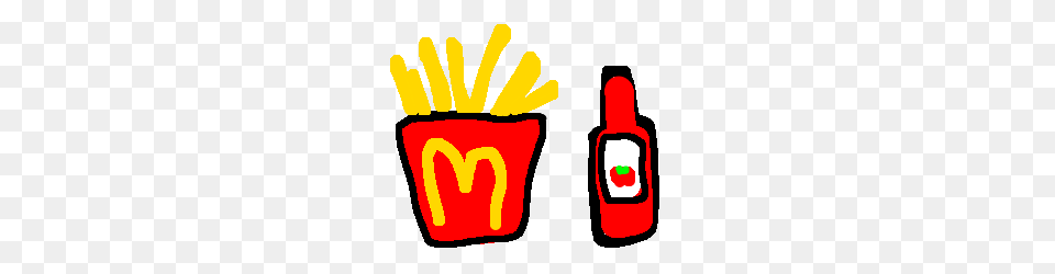 Mcdonalds French Fries And Ketchup Drawing, Food, Light, Dynamite, Weapon Free Png
