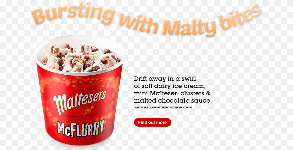 Mcdonalds Malteser Mcflurry Release, Cream, Dessert, Food, Ice Cream Free Png