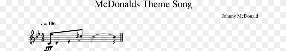 Mcdonalds Theme Song Sheet Music Composed By Johnny Plot, Gray Free Png Download