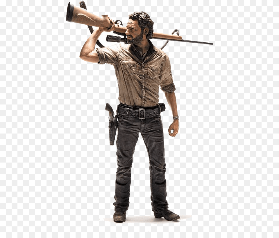 Mcfarlane The Walking Dead Rick Grimes Deluxe Figure Walking Dead Action Figure, Photography, Adult, Person, People Free Png