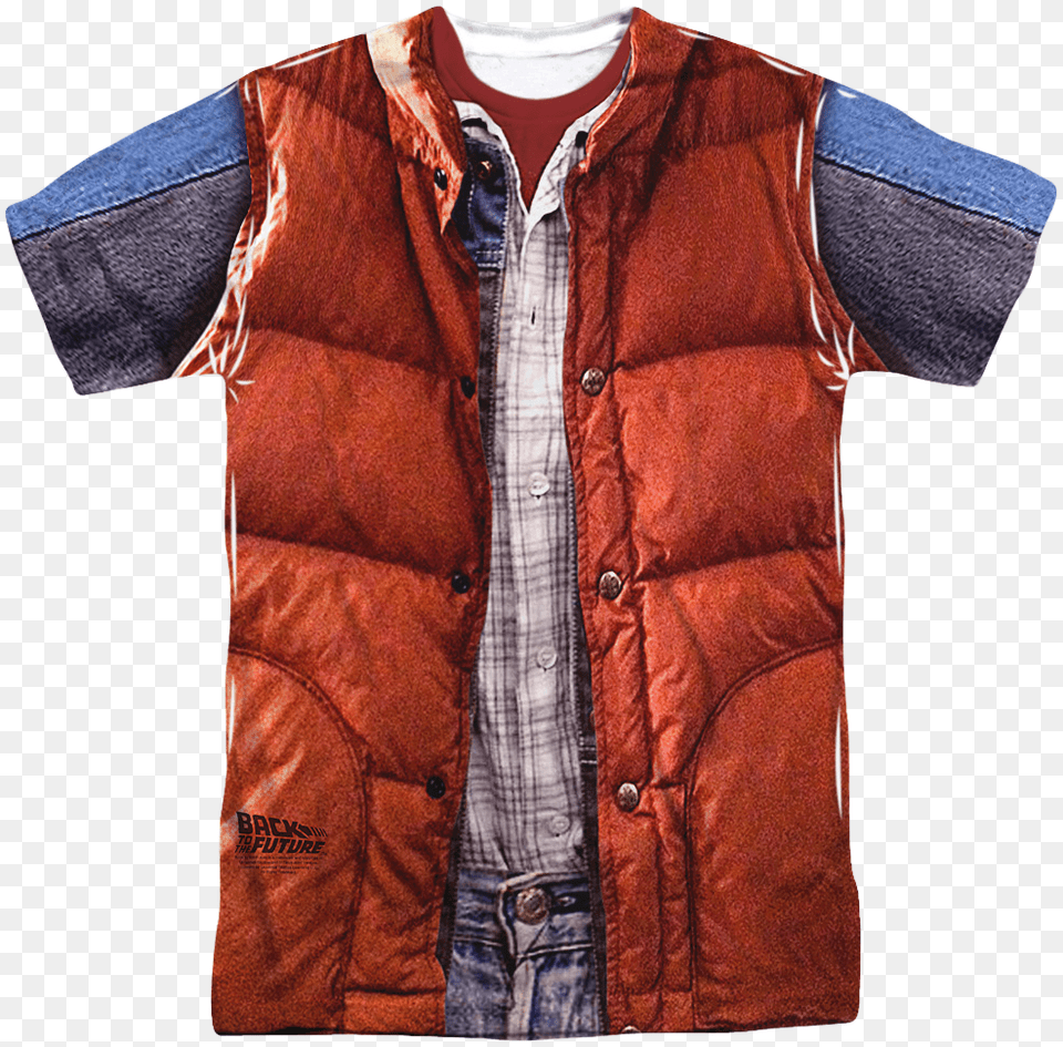 Mcfly Vest Costume Shirt Back To The Future Marty Cloths, Clothing, Coat, Jacket, Lifejacket Free Transparent Png