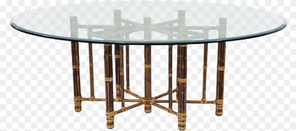 Mcguire Bamboo Glass Dining Table, Coffee Table, Dining Table, Furniture, Tabletop Free Png Download