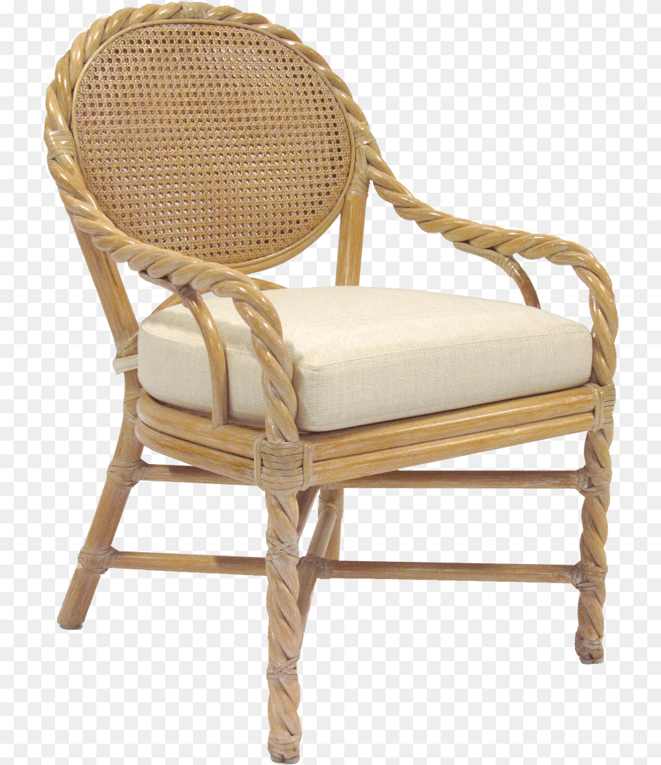 Mcguire Rattan Twist Arm Chair Chair, Furniture, Armchair Png