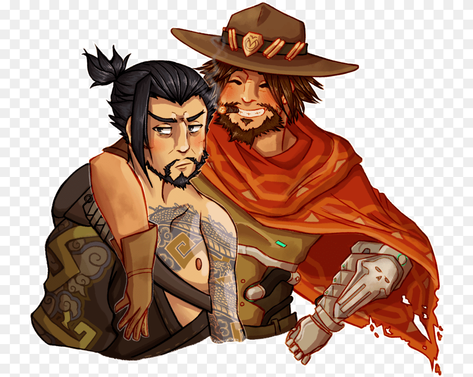 Mchanzo Hold The Mayo Side Of Fluff Mccree X Hanzo Fluff, Clothing, Hat, Publication, Book Free Png Download