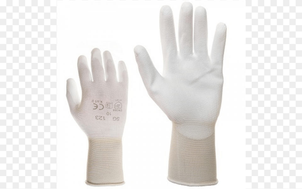 Mclean White Elastic Nylon Work Gloves Palm Covered Nylon, Clothing, Glove, Baseball, Baseball Glove Free Png