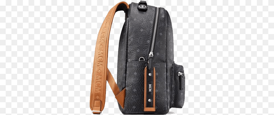 Mcm Stark Backpack In Visetos Black Messenger Bag, Clothing, Coat, Overcoat Free Png