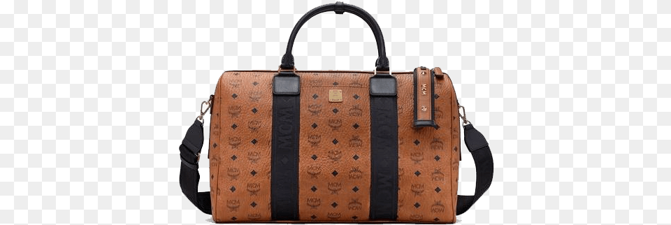 Mcm Traveler Weekender Bag In Visetos Cognac Handbag, Accessories, Purse Free Png