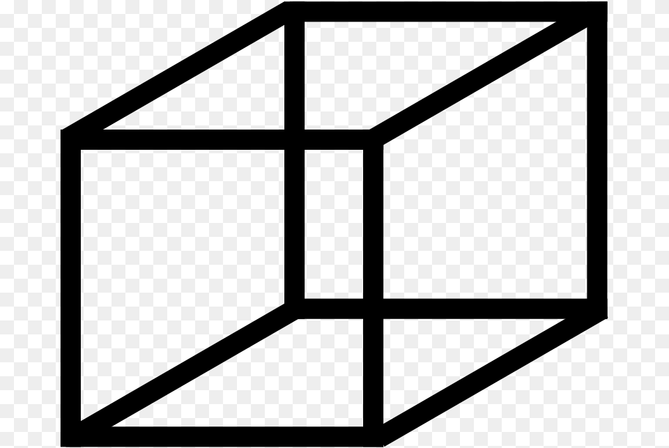 Mcol Necker Cube, Gray Free Transparent Png