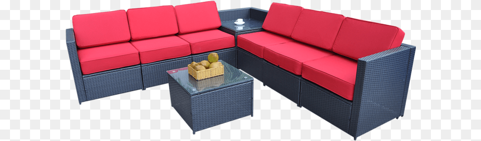 Mcombo Outdoor Patio Black Wicker Furniture Sectional Coffee Table, Coffee Table, Couch, Architecture, Building Png