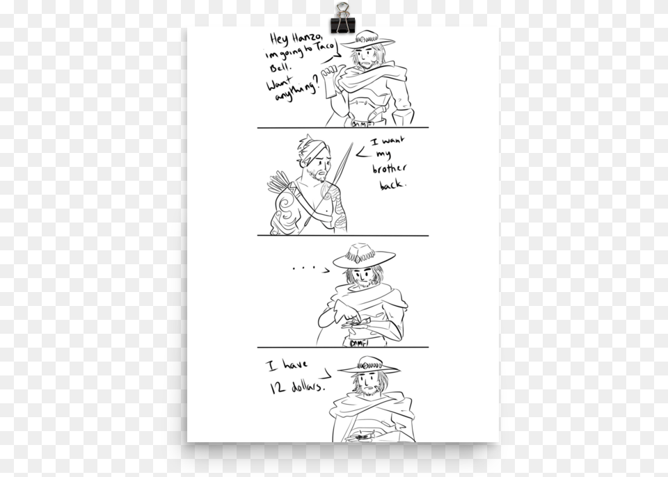 Mcree And Hanzo Funny Comic Sketch, Book, Comics, Publication, Baby Free Transparent Png