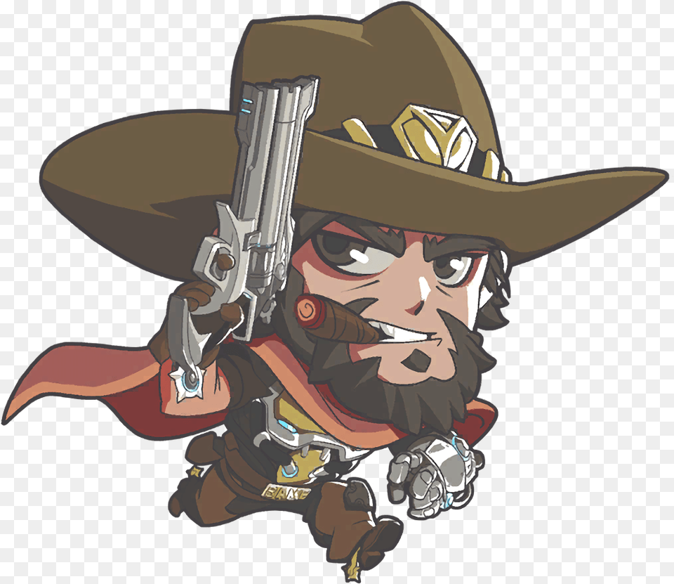 Mcree Overwatch Mccree Cute Spray, Weapon, Hat, Clothing, Firearm Png Image