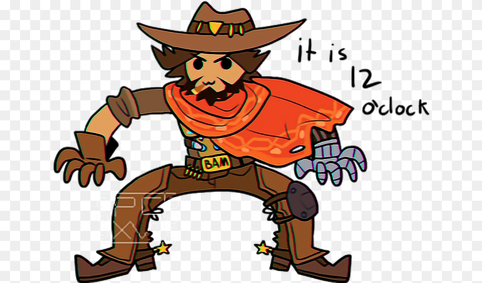 Mcree Sticker Cartoon Mcree, Clothing, Hat, Person, Scarecrow Png Image