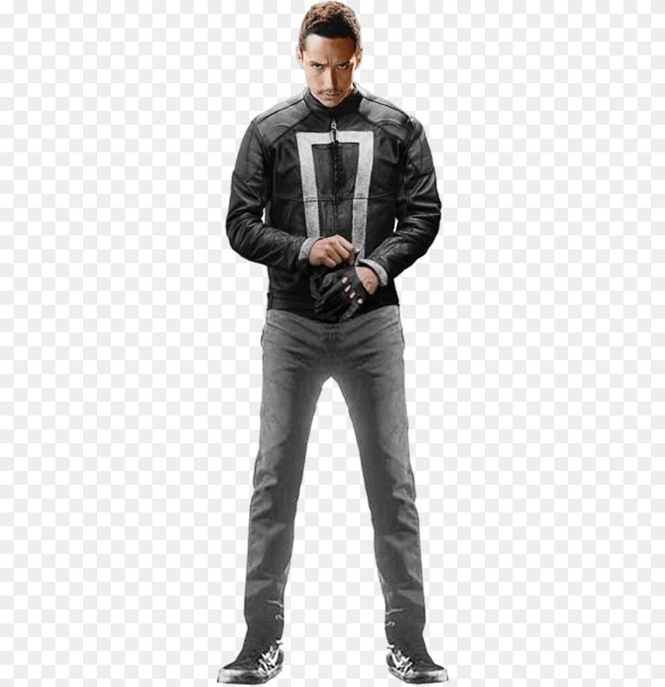 Mcu Ghost Rider Robbie Reyes Gabriel Luna, Long Sleeve, Clothing, Coat, Sleeve Png Image