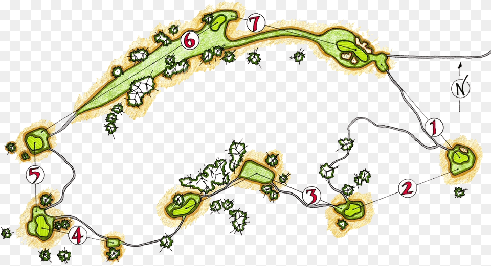 Mcveighs 7 Hole Course At The Retreat And Links At Motif, Art, Floral Design, Graphics, Pattern Png