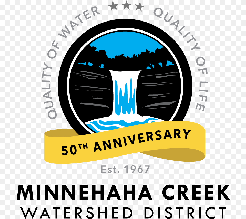 Mcwd 50th Anniversary Logo Minnehaha Creek Watershed District, Advertisement, Poster, Architecture, Building Png