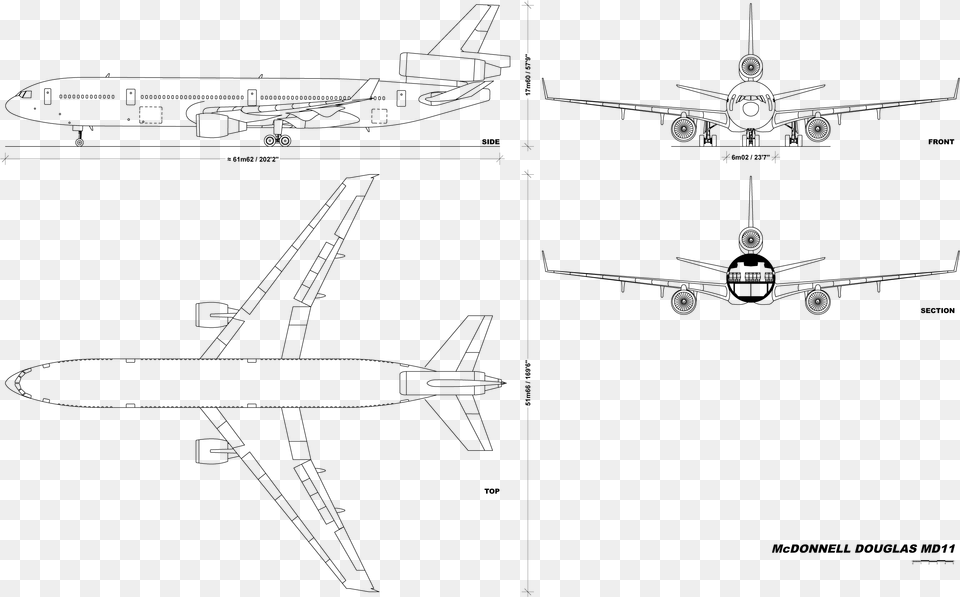 Md 11 Blueprint Md 11 Specs, Gray Png Image