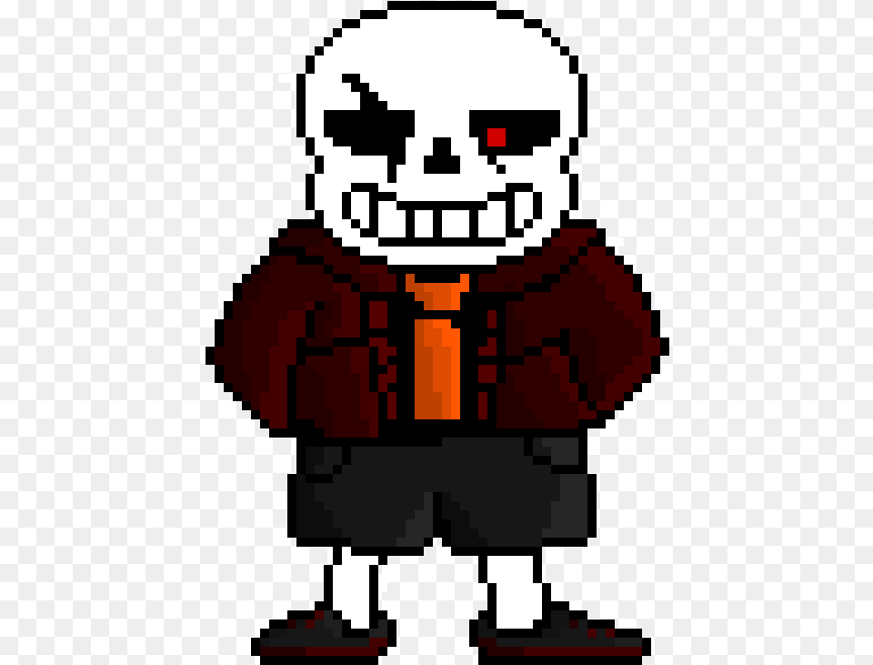 Me As A Sans Instyle Of A Udnerfell Sans But Instead Underfell Sans Minecraft Pixel Art, Qr Code Png Image