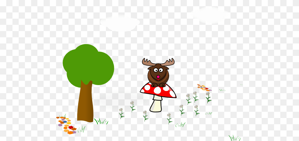 Meadow Mushrrom Daisy Clip Arts Cartoon, Fungus, Plant Free Png Download