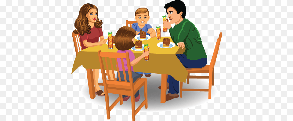 Meal Clipart Family Dinner Family Dinner Clipart, Furniture, Lunch, Food, Dining Table Png