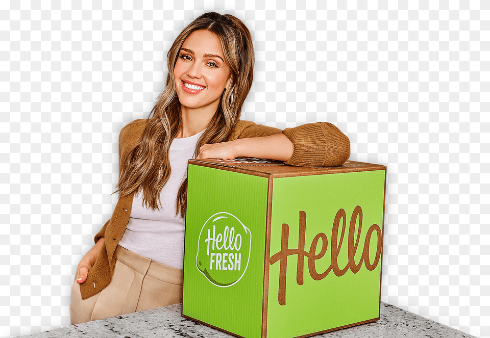 Meal Kit Delivery Service Hello Fresh Jessica Alba, Happy, Box, Smile, Person Free Png