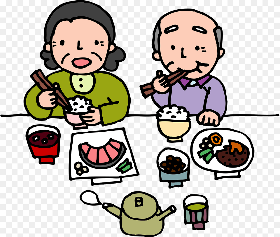 Meal Old Couple Eat Clipart, Baby, Person, Cutlery, Face Free Png Download