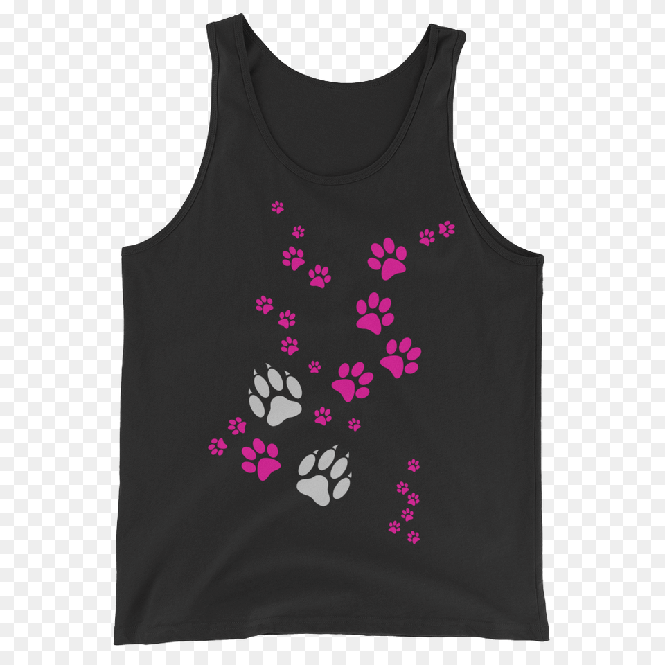 Mean Cat Paw Print Tank Top White Black Unisex Kingpurr, Clothing, Tank Top, Vest Free Transparent Png