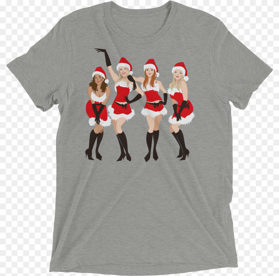 Mean Girl Jingle Bells Meme, Clothing, T-shirt, Adult, Female Png