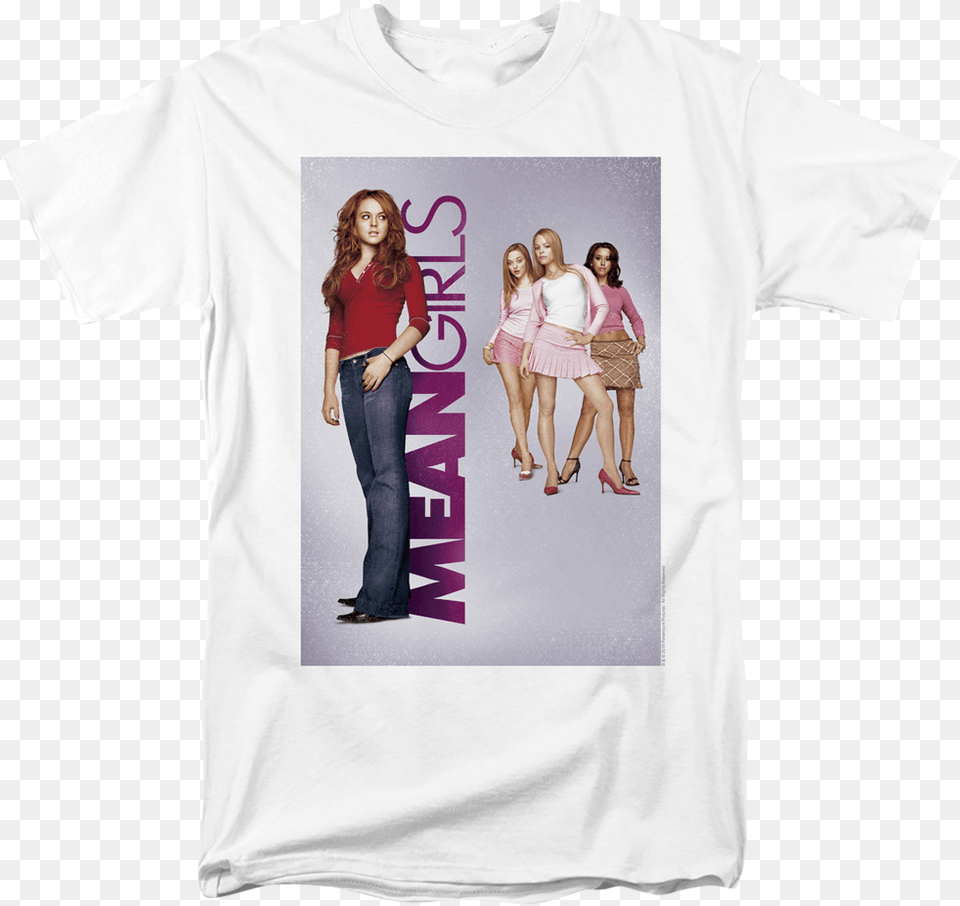 Mean Girls Movie Poster T Shirt Mean Girls Poster, Clothing, T-shirt, Adult, Person Free Transparent Png