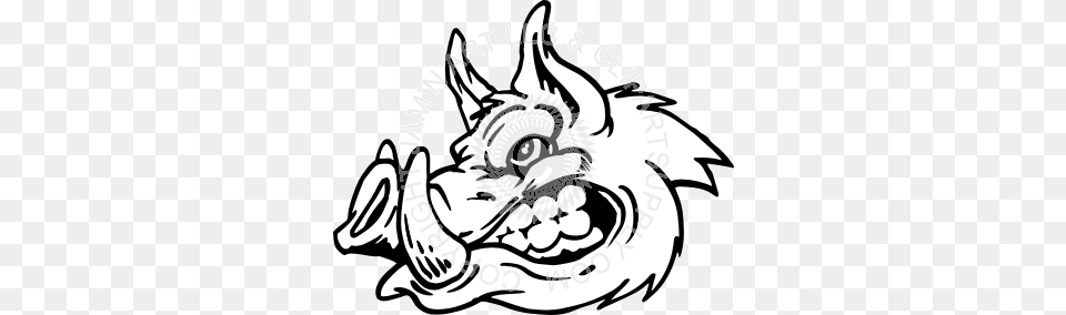 Mean Razorback Head Facing Left Side, Baby, Person Png Image