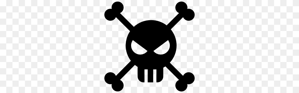Mean Skull And Crossbones Sticker, Animal, Mammal, Monkey, Stencil Free Png Download