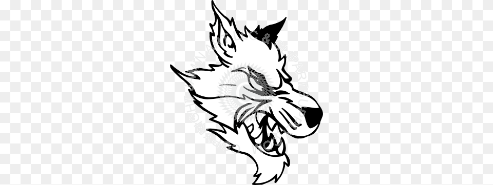 Mean Wolf Head Right Facing, Baby, Person, Stencil, Animal Free Transparent Png