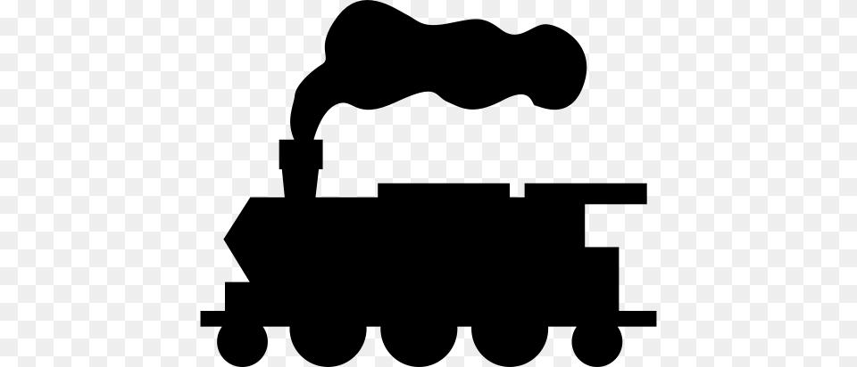 Meanicons Steam Train Transportation Icon, Gray Free Png