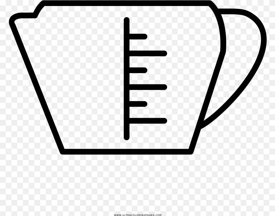 Measuring Cup Coloring Page, Gray Free Png