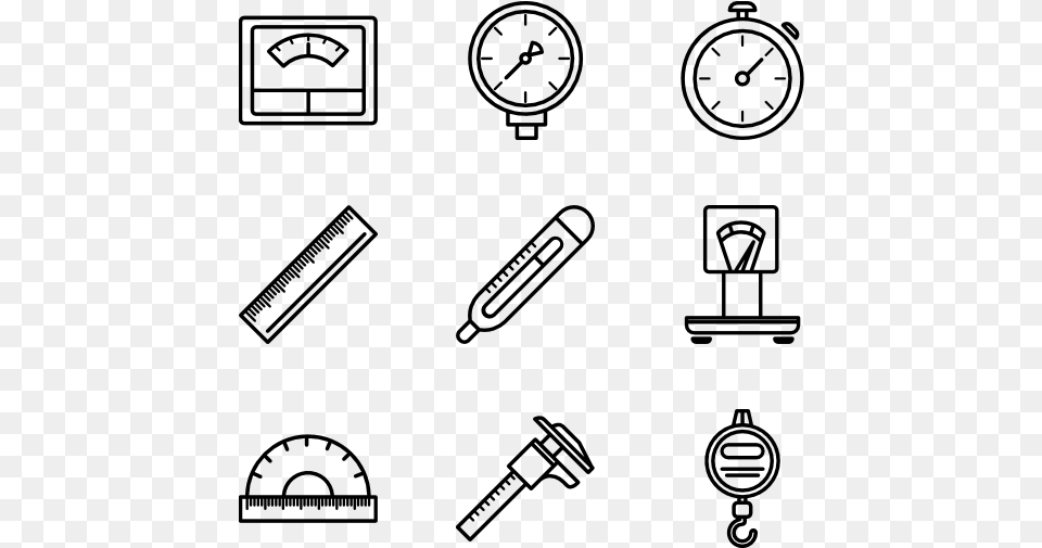 Measuring Size Icons, Gray Free Png