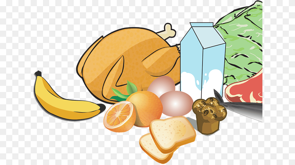 Meat And Vegetables Clipart, Banana, Food, Fruit, Plant Png